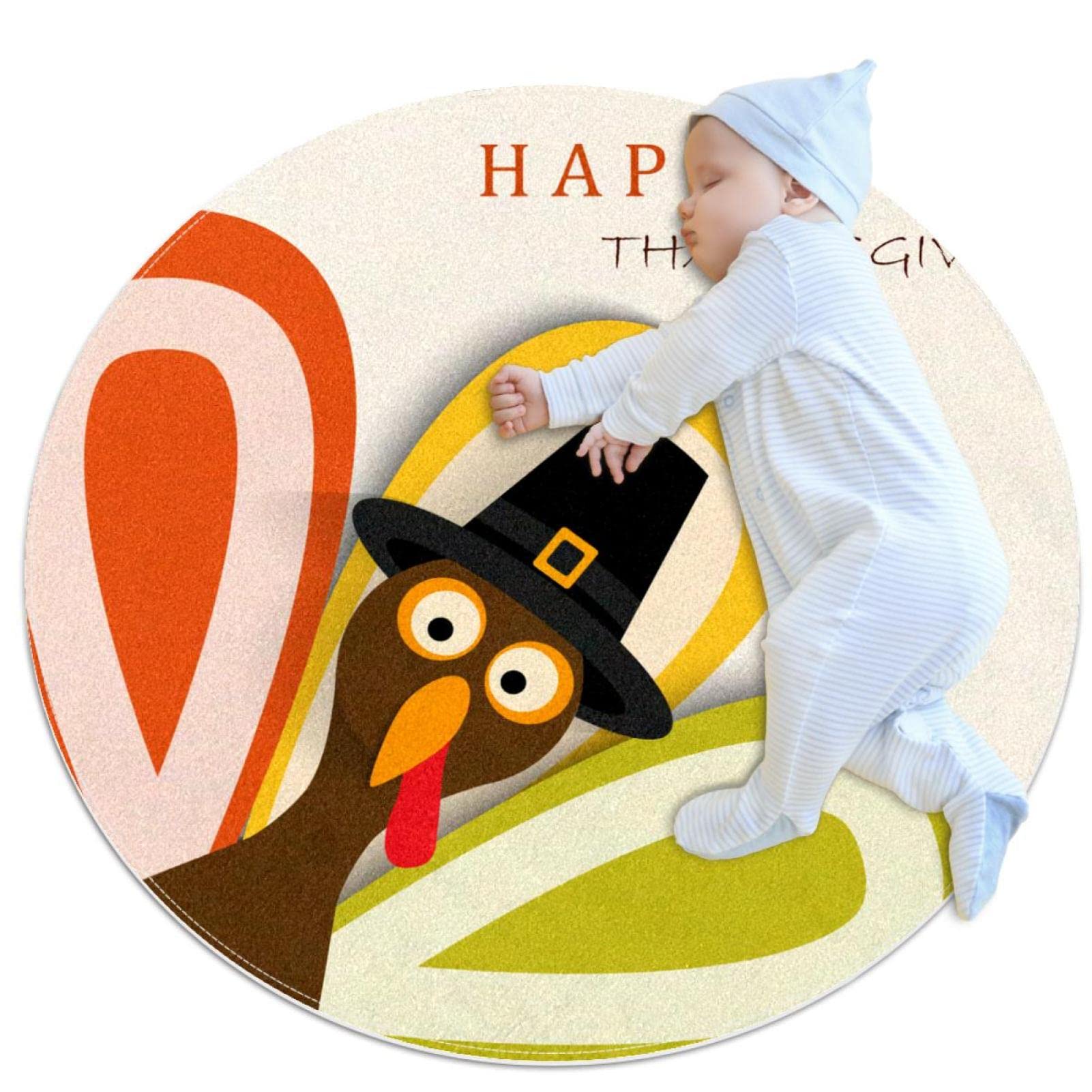 Tapis de sol oiseau pour protéger les enfants du froid pendant le jeu tapis rond 80 cm dinde