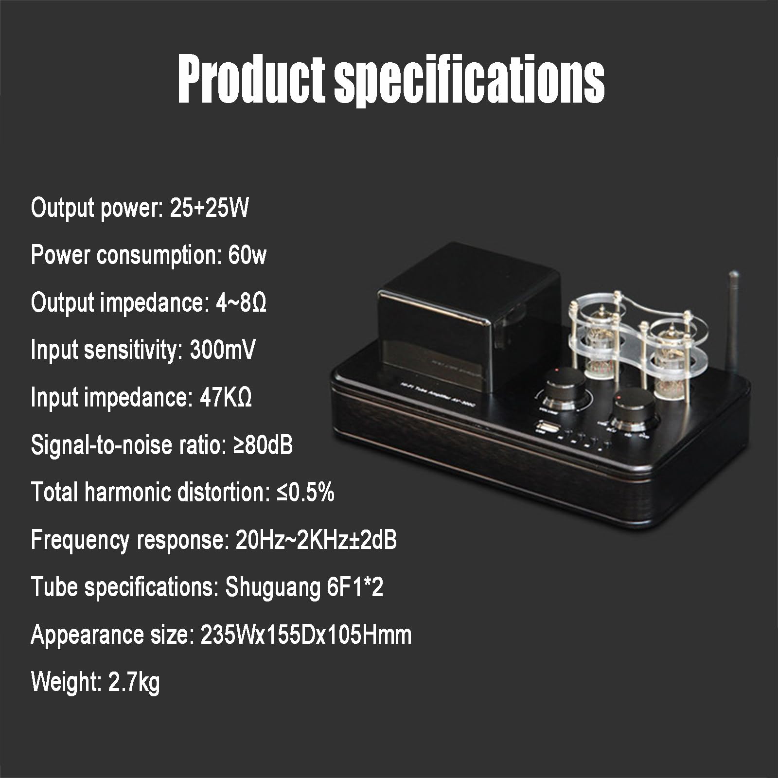 Amplificador De Auriculares De Tubo, Amplificador De Receptor Estéreo De Alta Fidelidad, Conducto Biliar 6F1, 300C Se Puede Conectar a Unidades Flash USB Y Admite Decodificación Sin Pérdidas