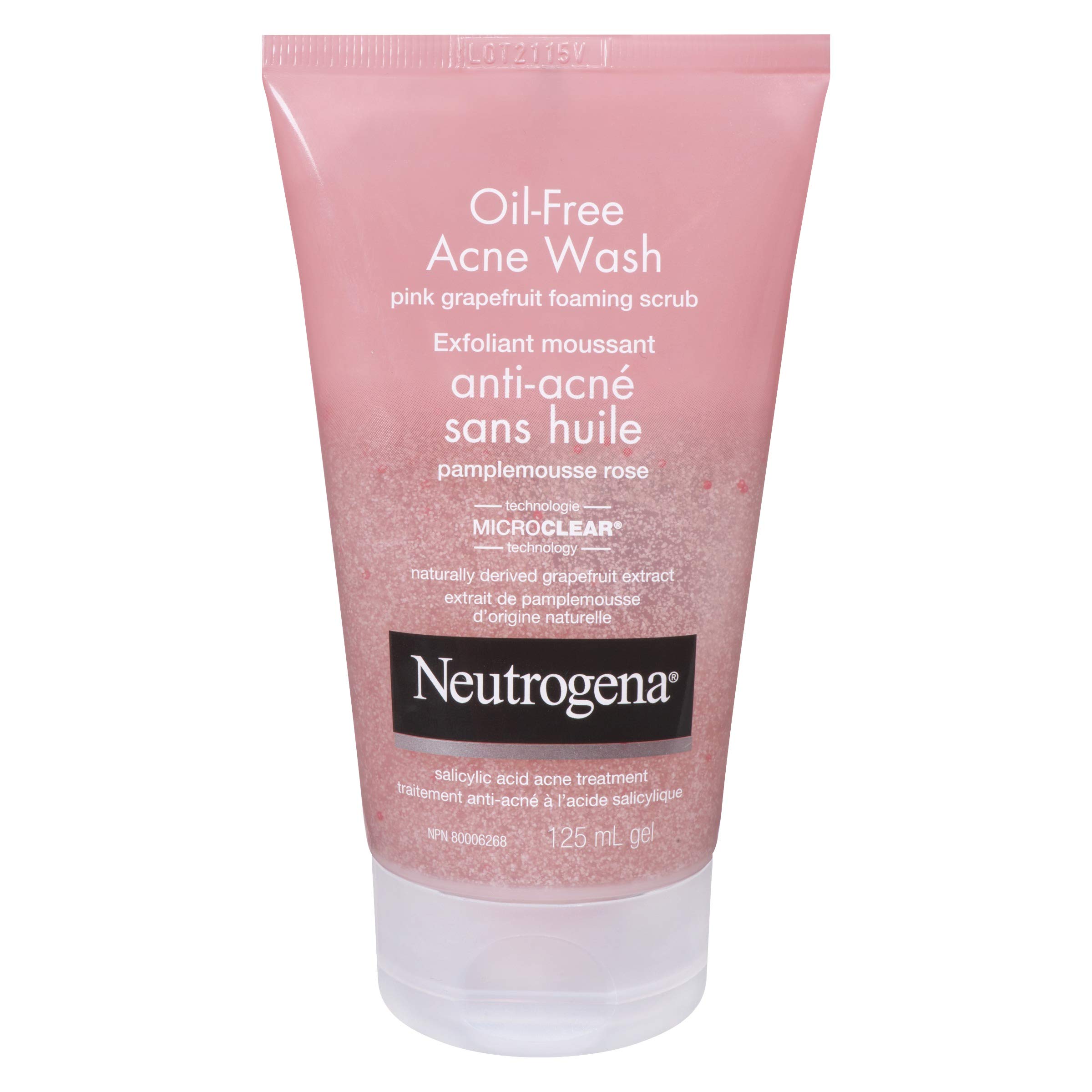 Neutrogena Acne Exfoliating Face Scrub, Pink Grapefruit Salicylic Acid ...