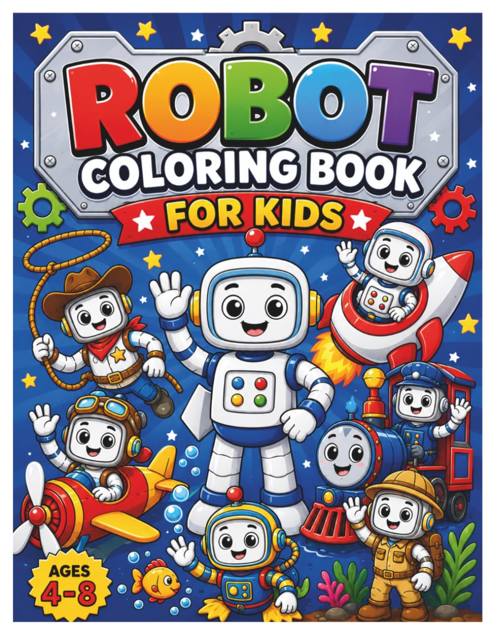 ROBOTS COLORING BOOK FOR KIDS