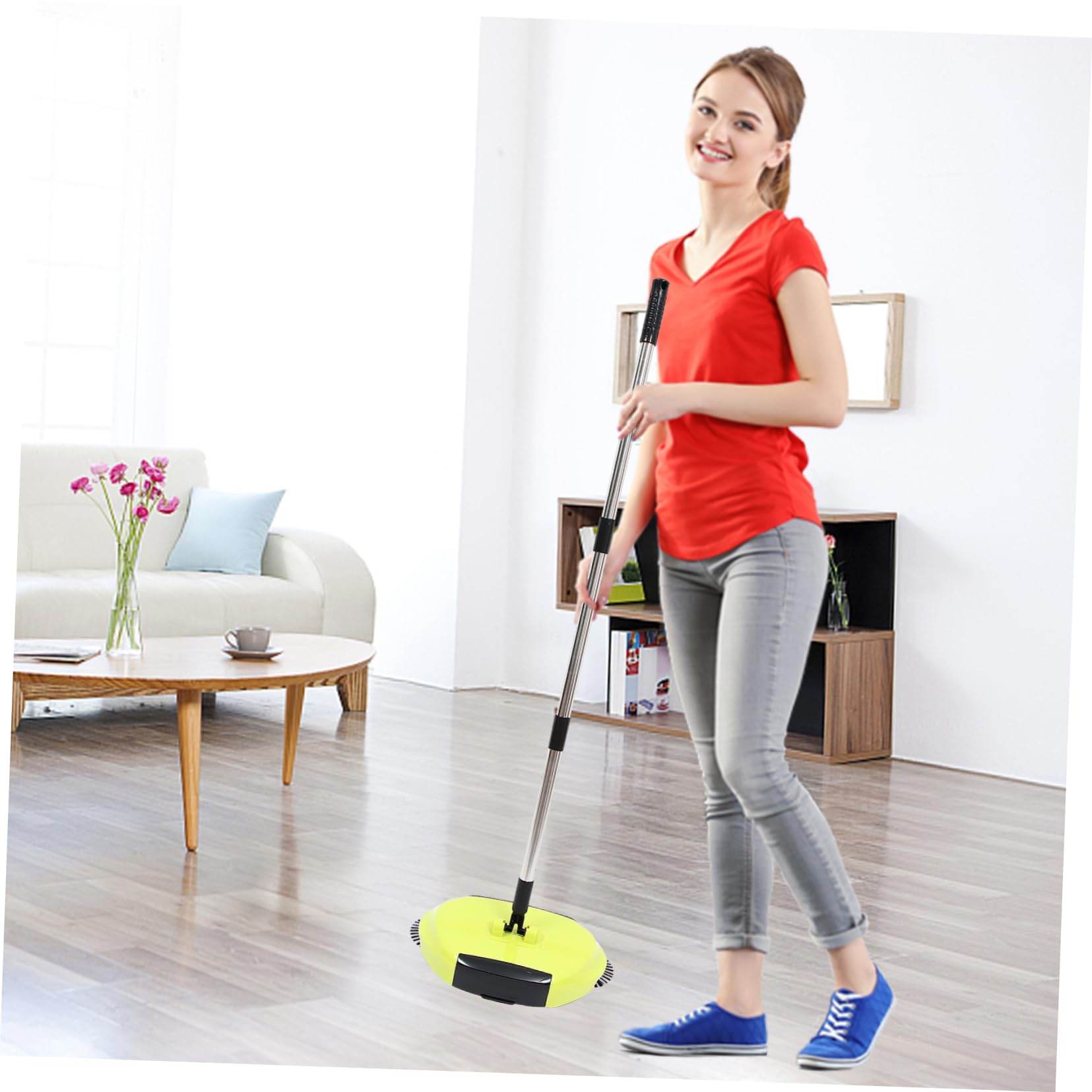 CHILDWEET Indoor Floor Cleaning Mop Push Sweeper Broom Dustpan Design Random Color