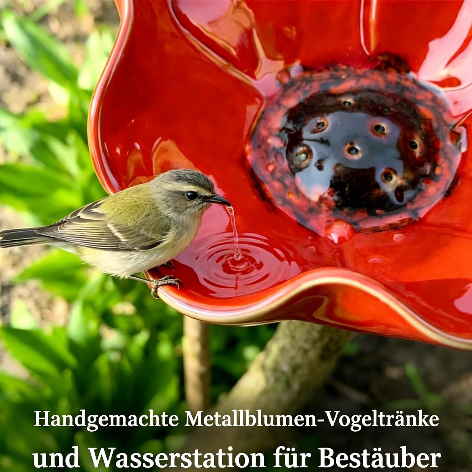 2026 Neu Bienentränke für den Garten, 65 cm Metall-Blumen-Gartenstecker Vogeltränke, Insektentränke Gartenfiguren & Gartenstatuen Gartendeko für Draußen (#A-4PCS)