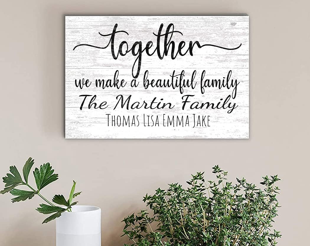 Personalized Blended Family Sign Together We Make a Beautiful Family Custom Wood for Home, Anniversary, Wedding, Couples Gift Idea