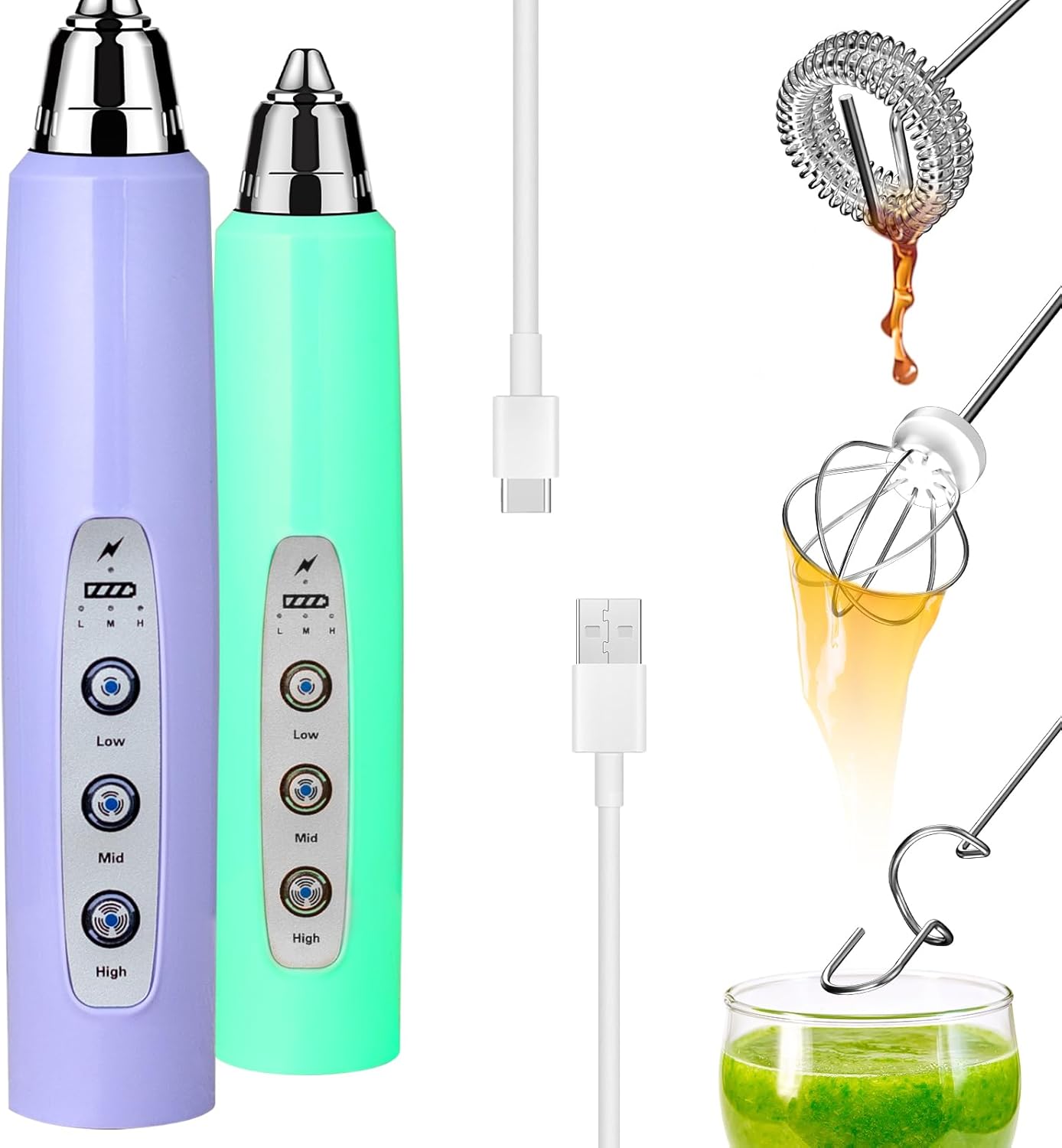Purple+Blue Milk Frother Set