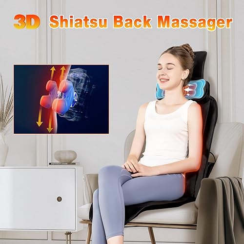 Miniatura 4 de Masajeador de espalda Shiatsu,Masajeador de amasamiento para espalda completa,Masajeador de asiento para oficina