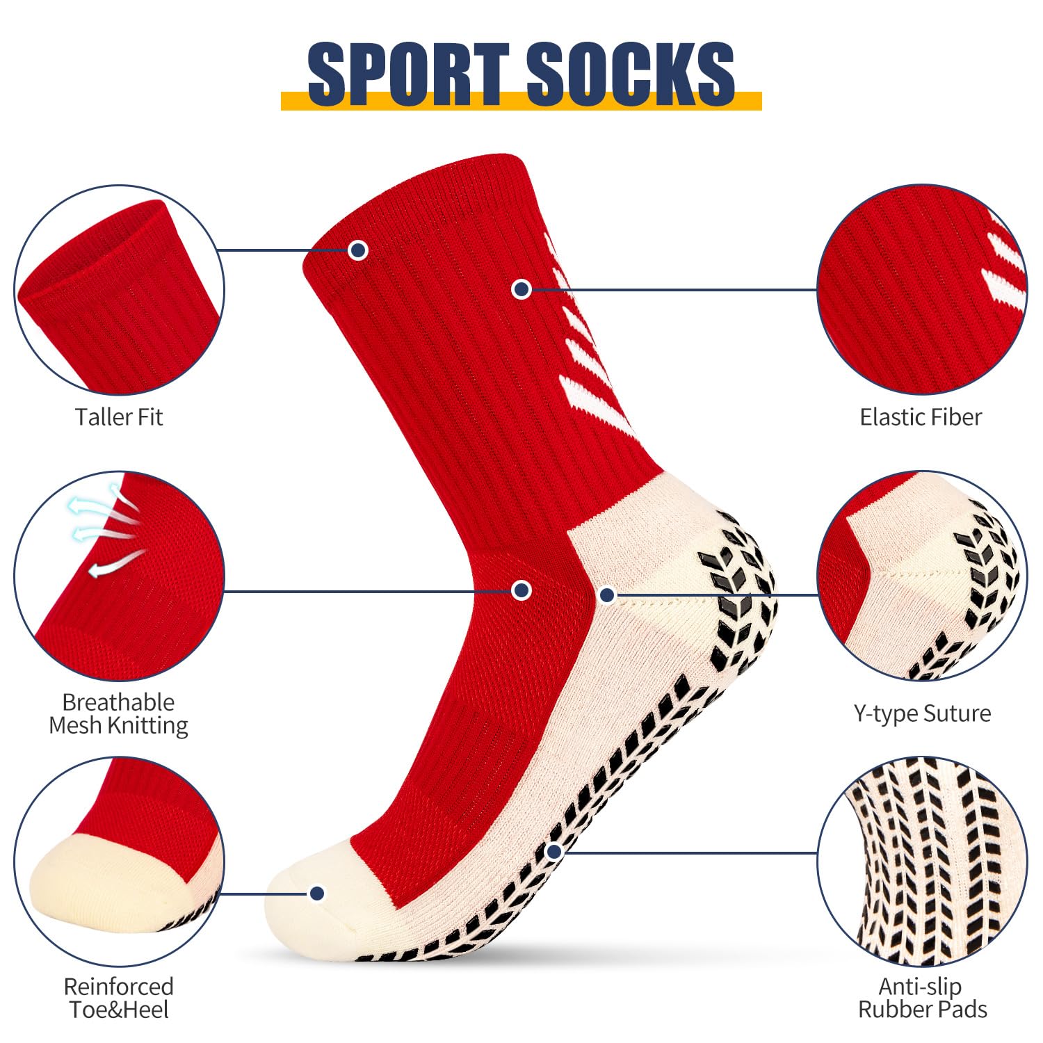 Basketball Socken Herren Mit Anti-Rutsch - Profi Sportsocken Für Basketball