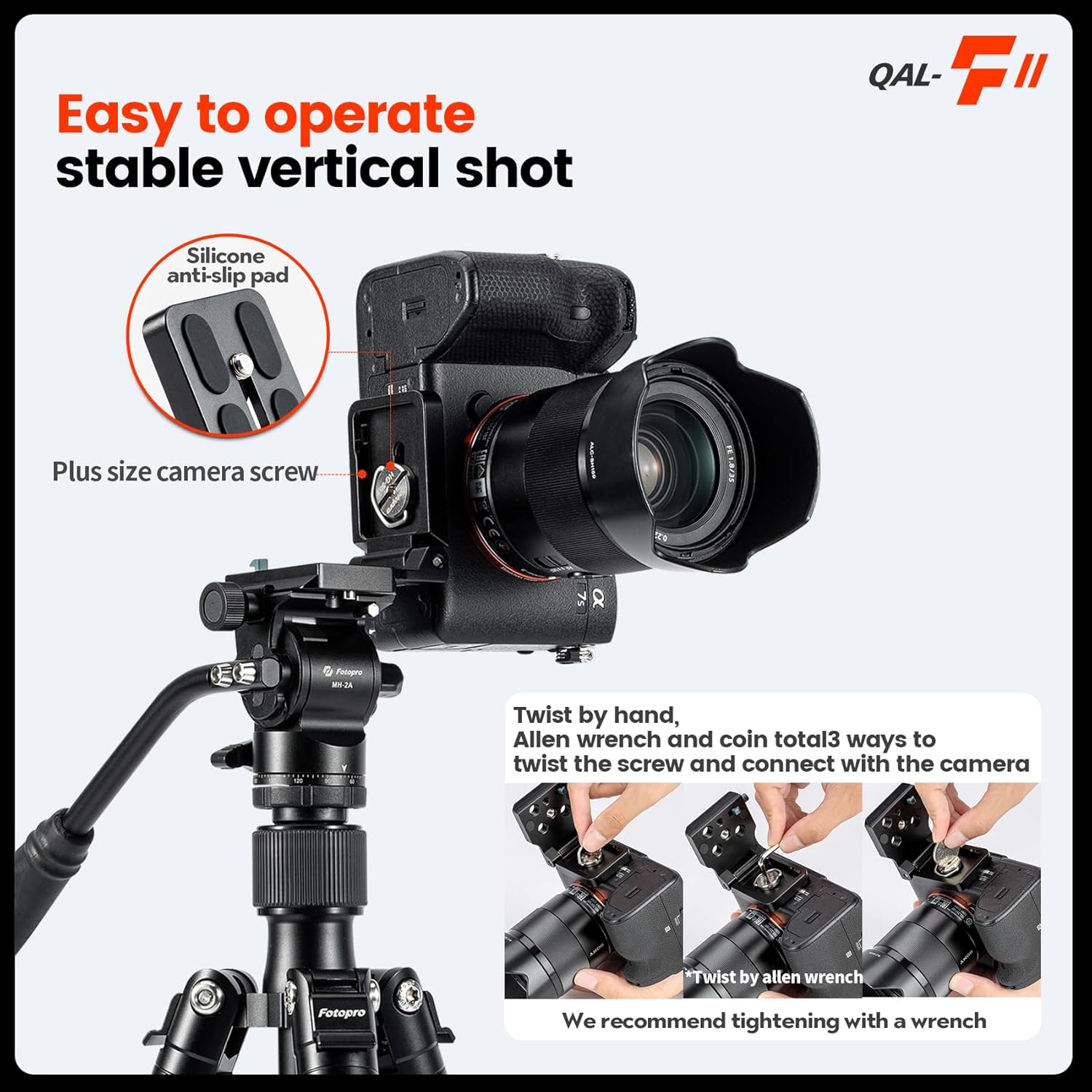 Fotopro Camera L Bracket Vertical Horizontal Switching Quick Release Plate for Canon Nikon Sony DSLR Monopod Stabilizer Universal - Image 4
