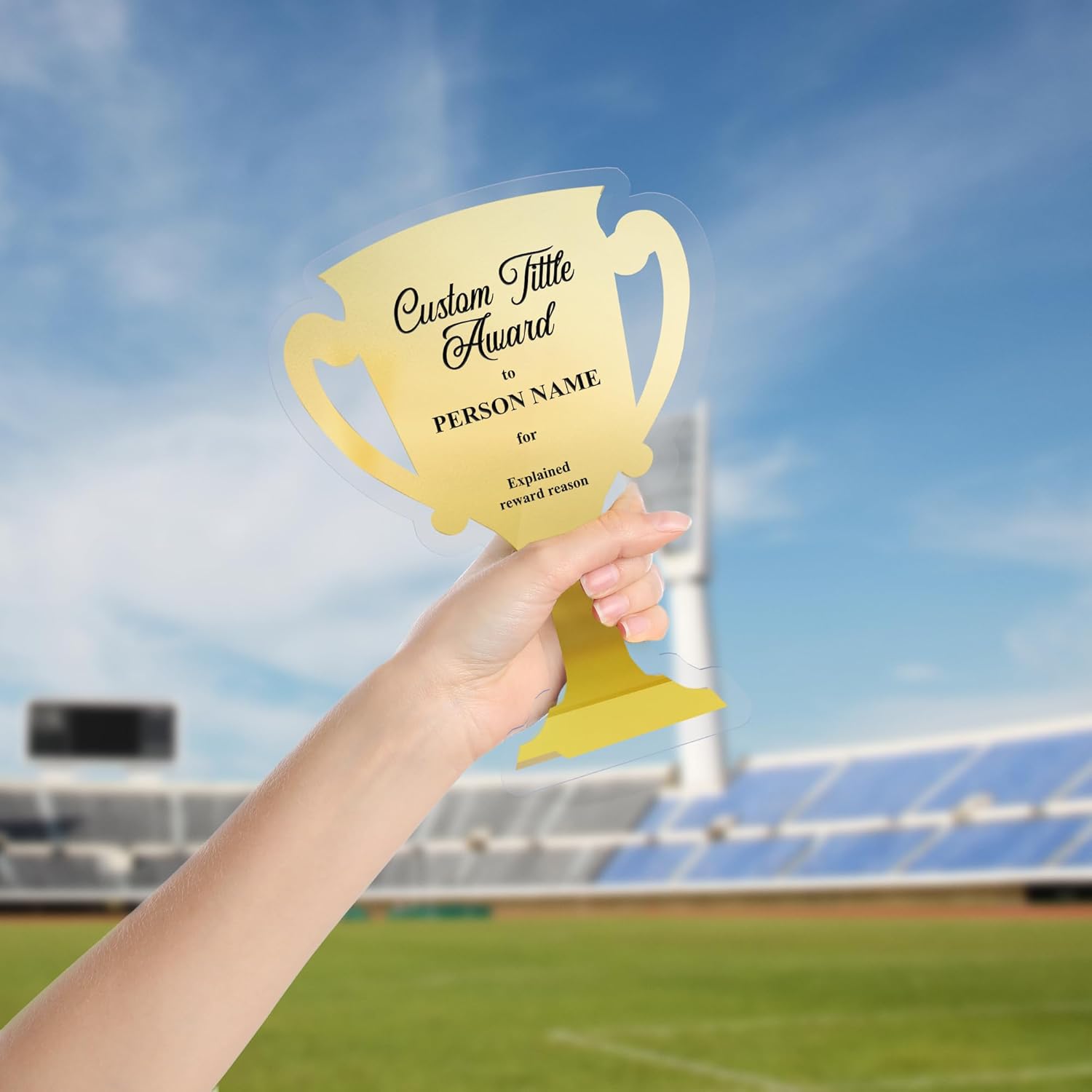 Personalized Acrylic Trophy Award for Activities I Custom Trophy Plaque I Customizable Awards and Trophies I Customize Your Employee Appreciation Gifts (E. Award Trophy Cup)
