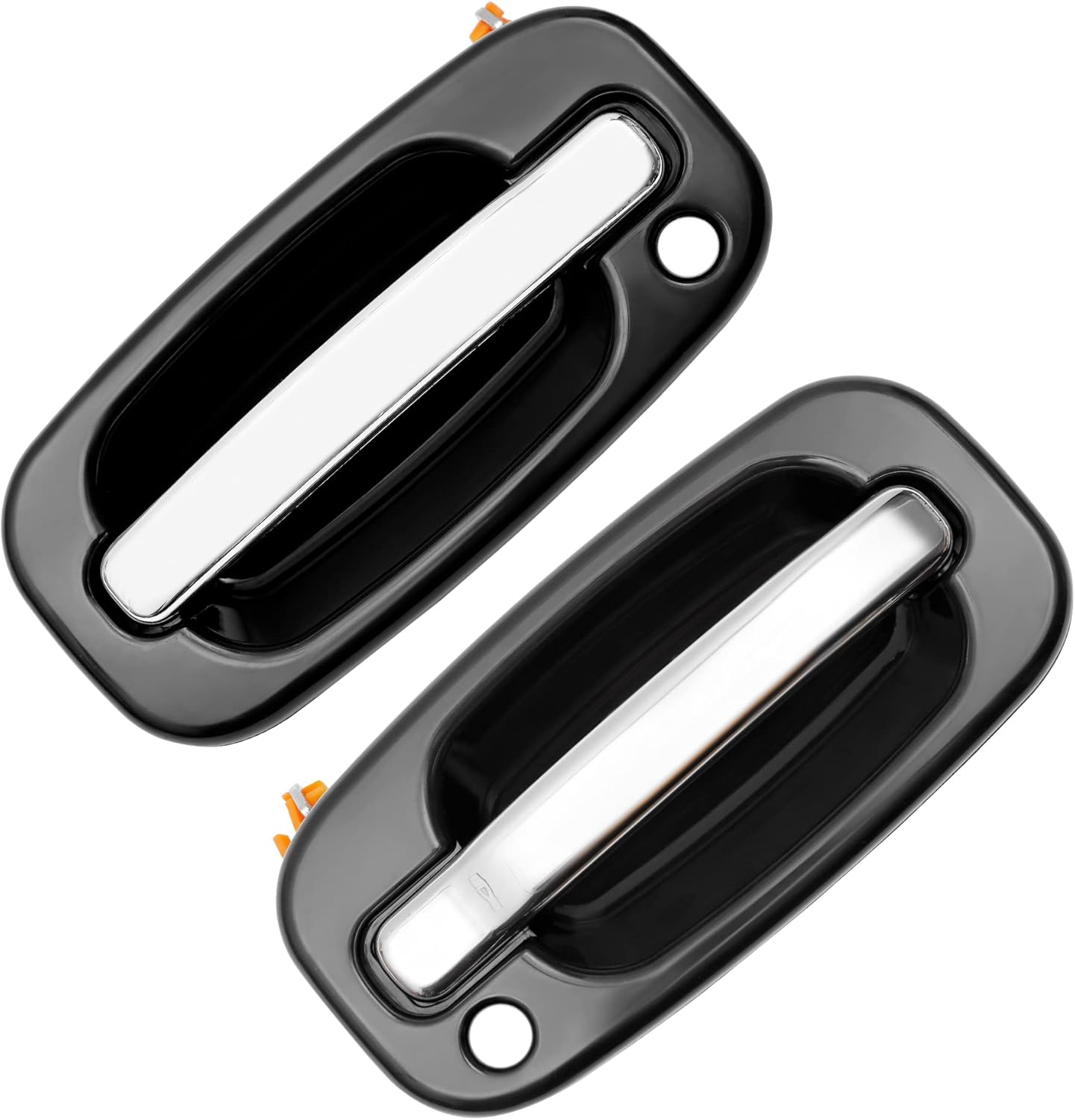 Exterior Door Handles Set, Compatible with 1999-2007 Chevy Silverado Suburban Tahoe Avalanche, GMC Sierra Yukon, Cadillac Escalade, Chrome Lever, Front & Rear & Left & Right Side | 15034985, 15034986