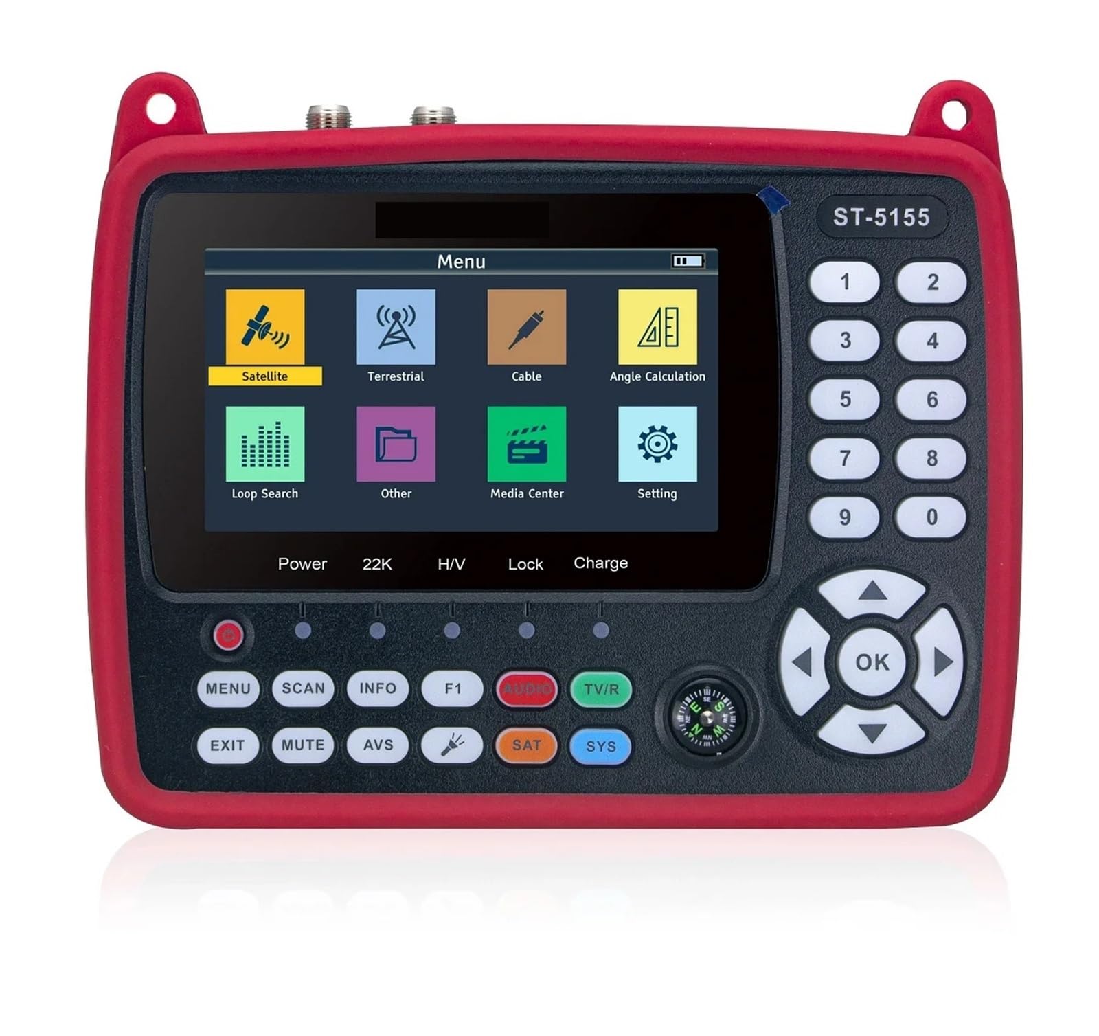 ST-5155 Combo DVB-S2 + DVB-C + DVB-T2 MPEG4 HD H.265 Lecteur de Codes-Barres Satellite H.265 HEVC QSK 8SK 16APSK 4,3 Pouces VS ST-5150