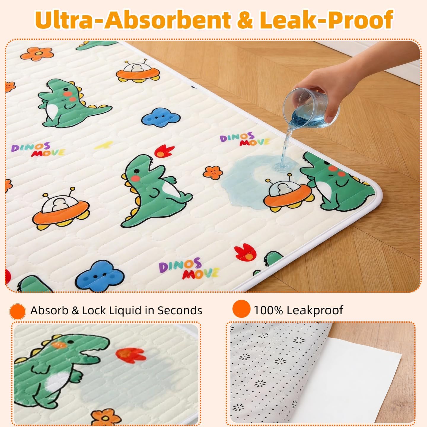 Washable Puppy Pads with Pheromones, 2 Pack - Super Absorbent Leakproof Reusable Puppy Potty Training Pads with Non-Slip Backing for Crate, Playpen, Bed, Whelping Box (White, 36" x 36")
