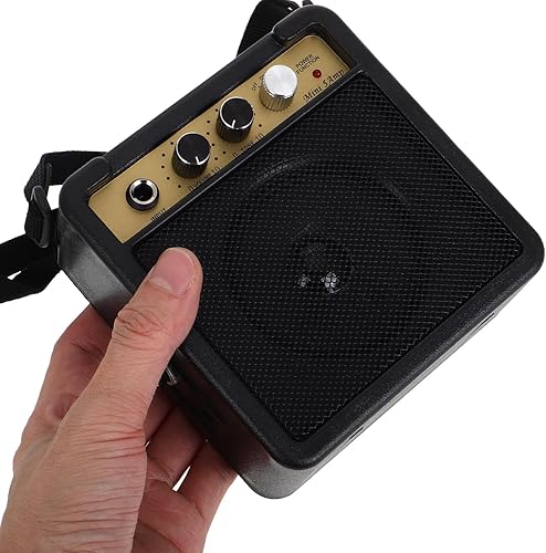Miniatura 3 de Mini amplificador de guitarra eléctrica, amplificador de bajo pequeño, altavoz portátil para práctica y rendimiento con adaptador de cable de audio