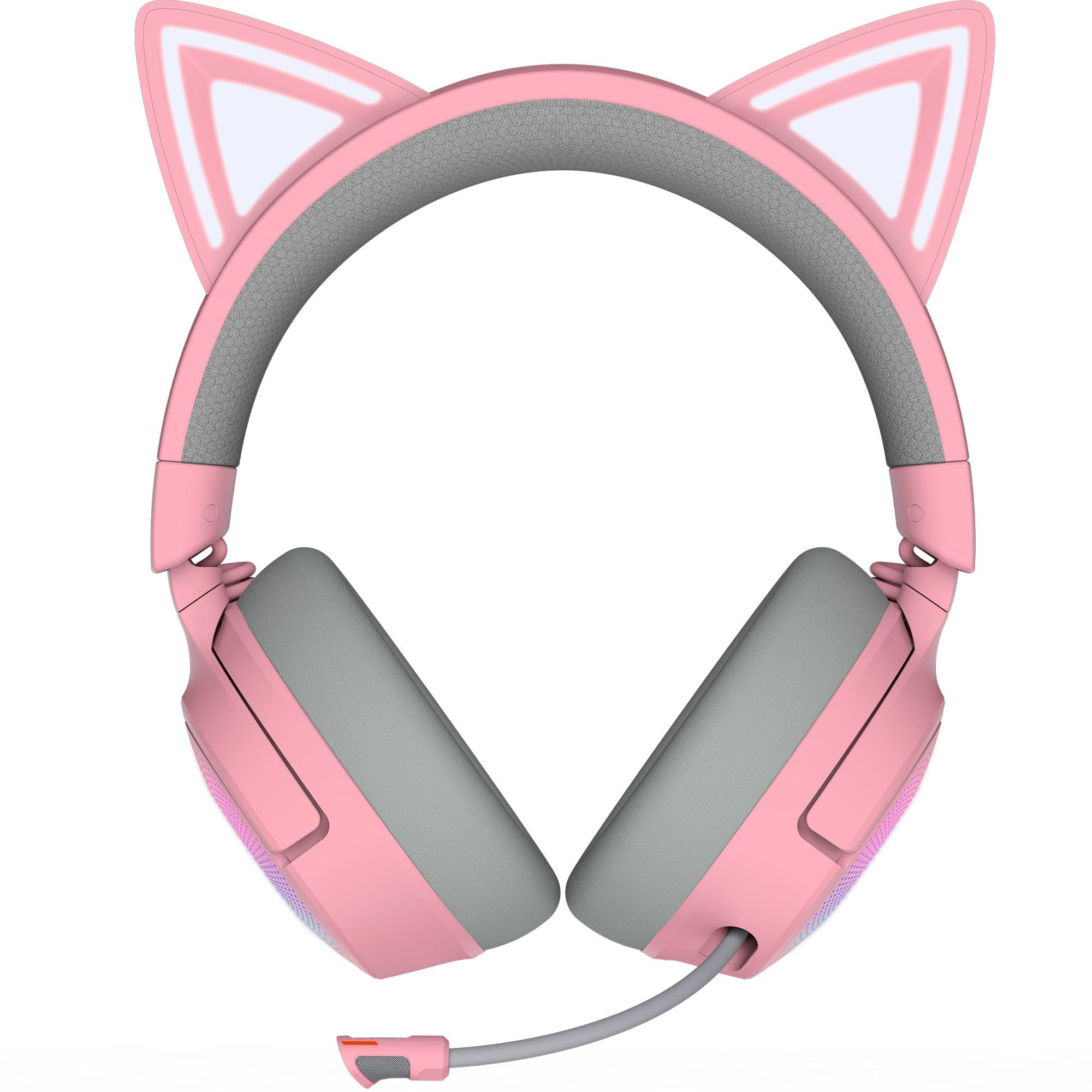 Razer Kraken Kitty V3 Pro - Auriculares inalámbricos RGB Kitty para Juegos - Orejas de Gato reactivas para Streaming - Diafragma 40mm - Hyperspeed Wireless y Bluetooth - THX Spatial Audio | Quartz