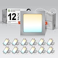 Vista 19 de ASD Iluminación empotrable cuadrada LED ultrafina de 3 pulgadas, bronce aceitado con 5 temperaturas de color, regulable, clasificación IC, brillo
