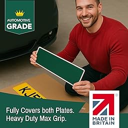Tiger Tape® UK Made. Heavy Duty Max Hold Number Plate Roll | Fully Covers 2 x UK License Plate. Extra Strength Automotive Grade Adhesive. Ultimate High Performance Grip | Fits all UK Vehicles Full Coverage Roll (2 Plates)