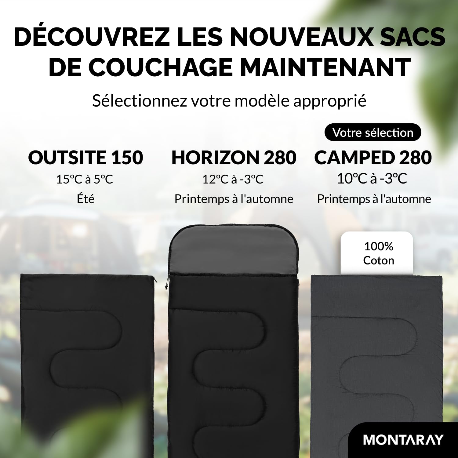 Sac de Couchage Couverture 100% Coton jusqu'à -3 °C avec Coussin, Sac de Couchage d'hiver et Sac de Couchage d'été [280 g/m²] pour 3 à 4 Saisons (75 x 190 cm) – Sac de Couchage pour Homme