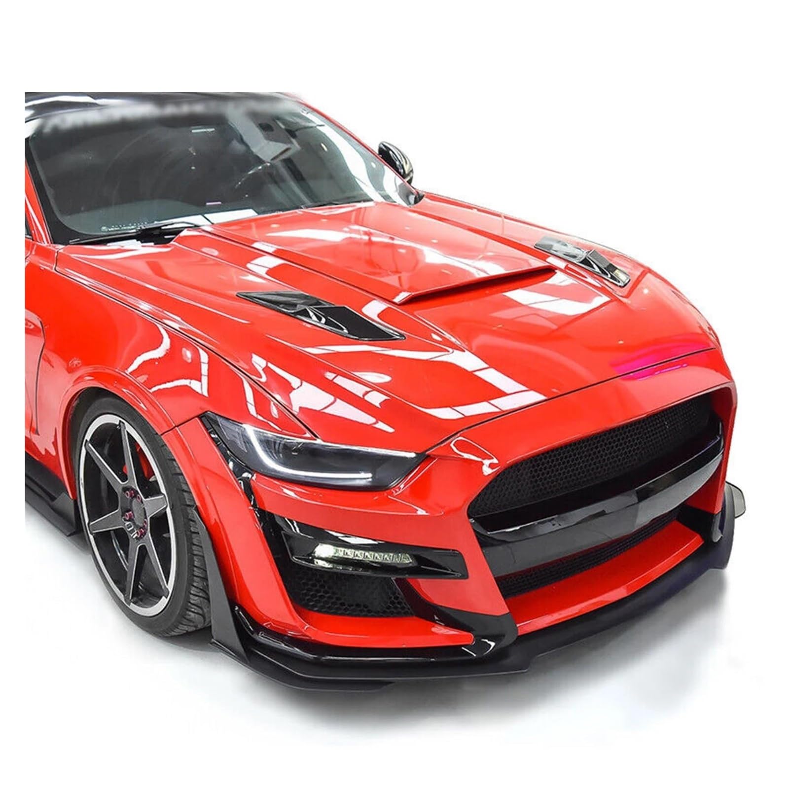 Spoilerlippe Für Ford Für Mustang Für GT500 2014-2021 3Pcs Ersatz Front Lip Stil Auto Frontschürze Spoiler Splitter Matte Schwarz Glänzend Schwarz Frontspoiler Lippe (Farbe : Matt-schwarz)