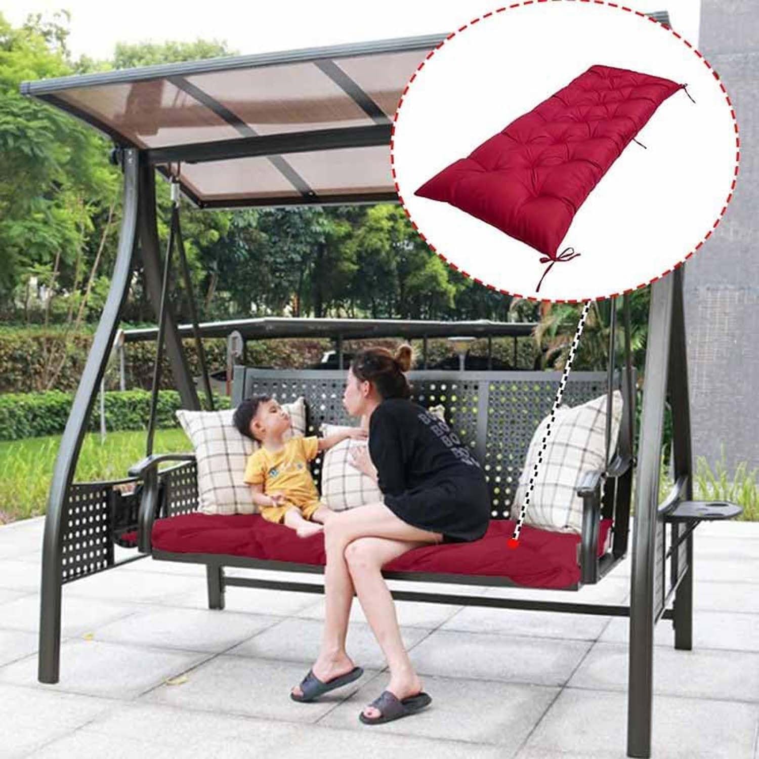 Cuscini Per Mobili da Giardino, Cuscini per Panca 130x50cm, Cuscino Antiscivolo Per Sedia A Dondolo Cuscini per Panca da Esterno/Interno Lavabile(H)