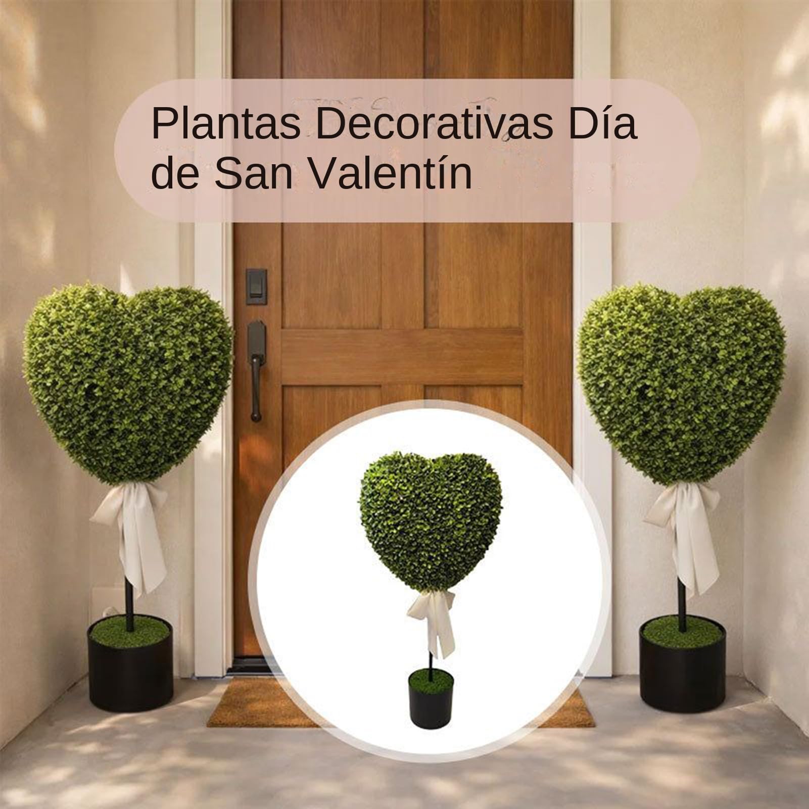 Topiaria Artificial Decoración San Valentín Corazón Artificial Hogar