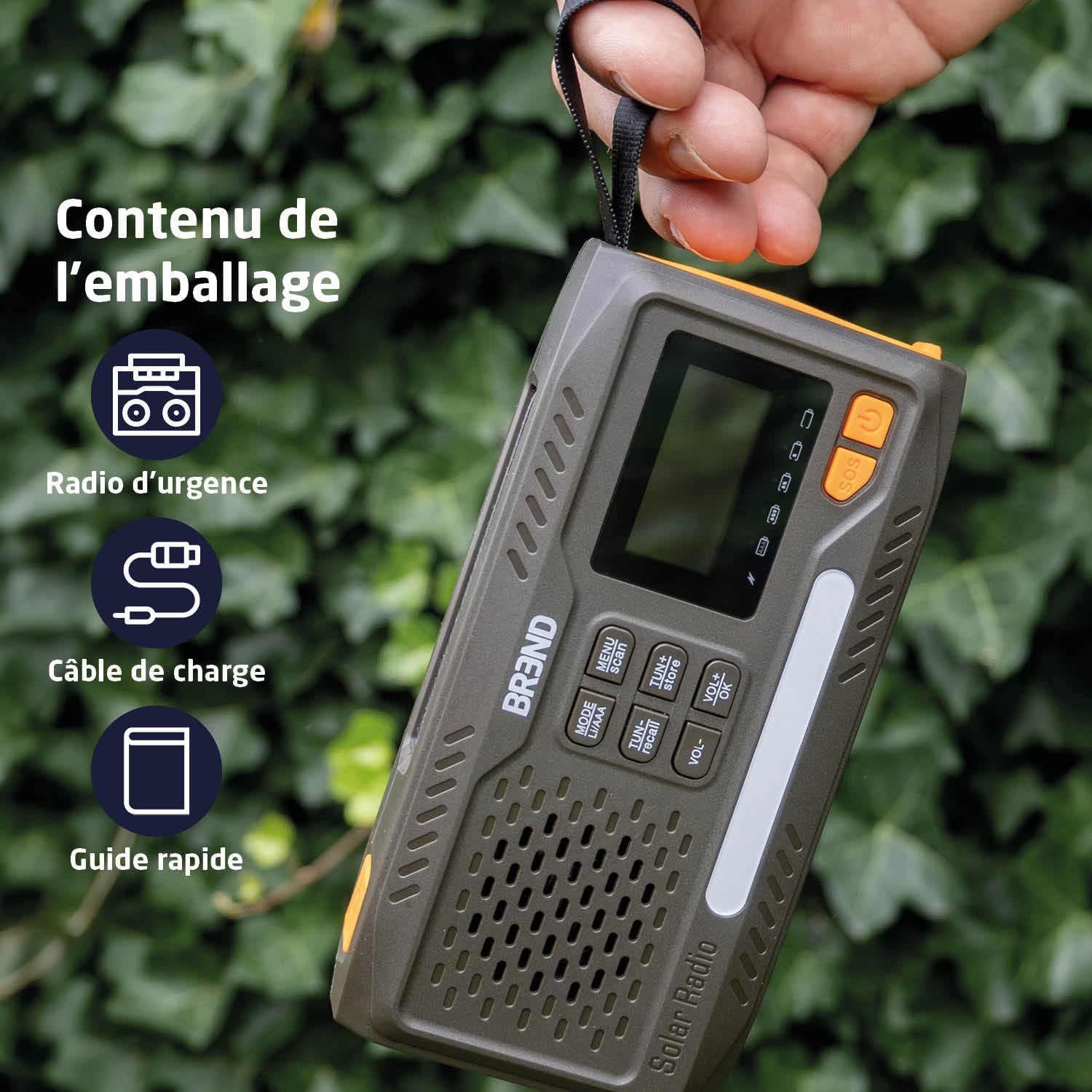 Package contents of BREND BR-2244 Emergency Radio