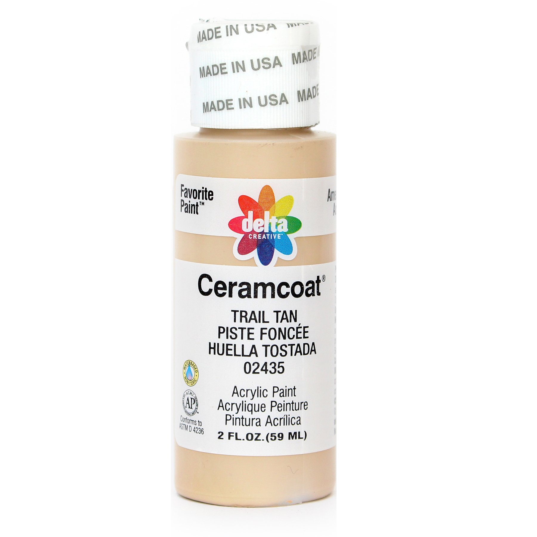 Ceramcoat Acrylic Paint 2 Ounces-Trail Tan/Opaque