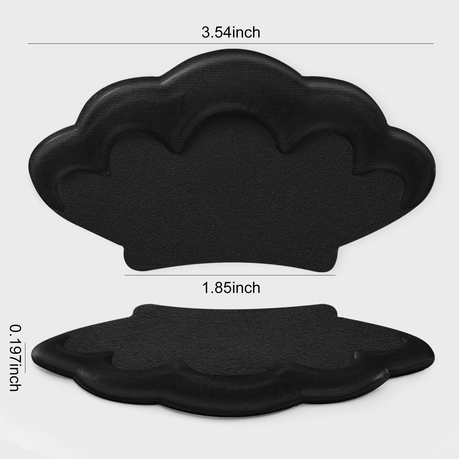 Adhesive Back of Heel Cushion Pads, Heel Grips Inserts for Too Big Loose Shoes, Heel Guards Liners for Women Men, 4pcs-Black+4pcs-Black image 5