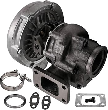 T3 T4 Turbo Charger .63 A/R 420HP 4/6 Cly & 2.5" 64mm Piping Kit Oil Cooled T04E T3/t4 Turbocharger Compressor 400HP UpgradeTurbo