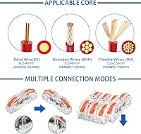 Vista 3 de Zhengmy Juego de 100 conectores de cable de palanca, conectores de cable de empalme compacto, bloques de terminales surtido para 28-12 AWG, cable