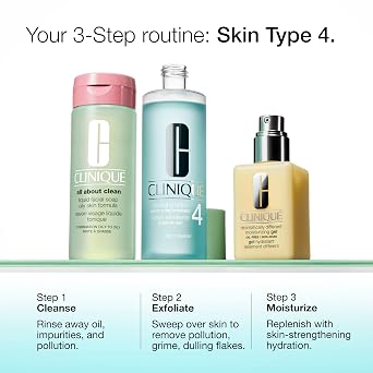 Clinique Clarifying Lotion 4 | Gentle Exfoliator for Oily Skin Types| Face Toner with Witch Hazel + Salicylic Acid | Step 2 in 3-Step Skin Care Routine