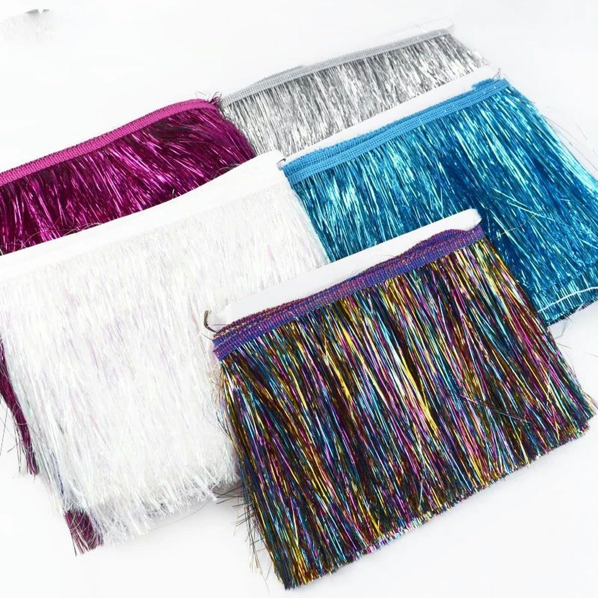 5/10/20 mètres 15 cm frange gland dentelle frange garniture pour robe latine scène vêtements rideaux dentelle accessoires décoration de Noël-15 cm-20 mètres-violet foncé