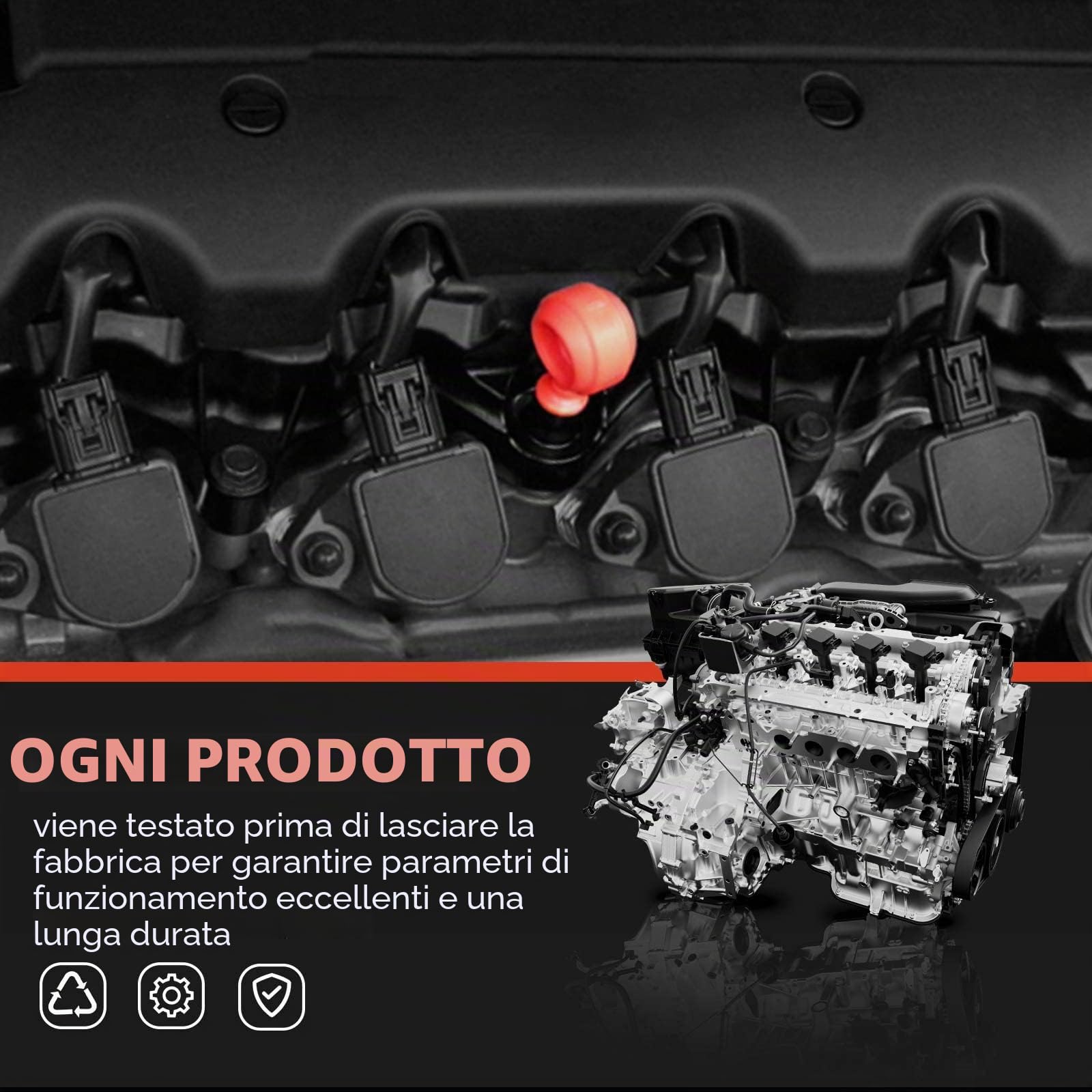 Frankberg 4 bobine di accensione modulo di accensione 12131712219 | Compatibile con: Serie 3 Coupé E46, Serie 3 Cabrio E46, Serie 5 F10 F18, Serie 3 Touring E91, Serie 5 Touring E39