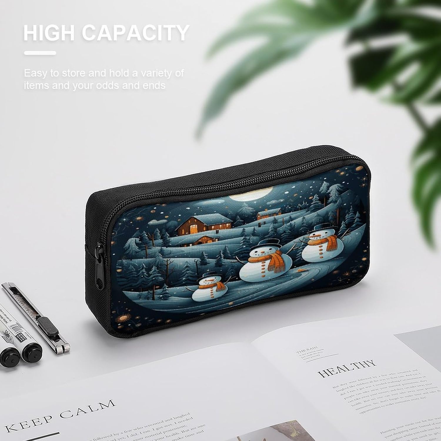 Christmas Santa Penguin Makeup Bag Toiletry Bag Cosmetic Bag image 3