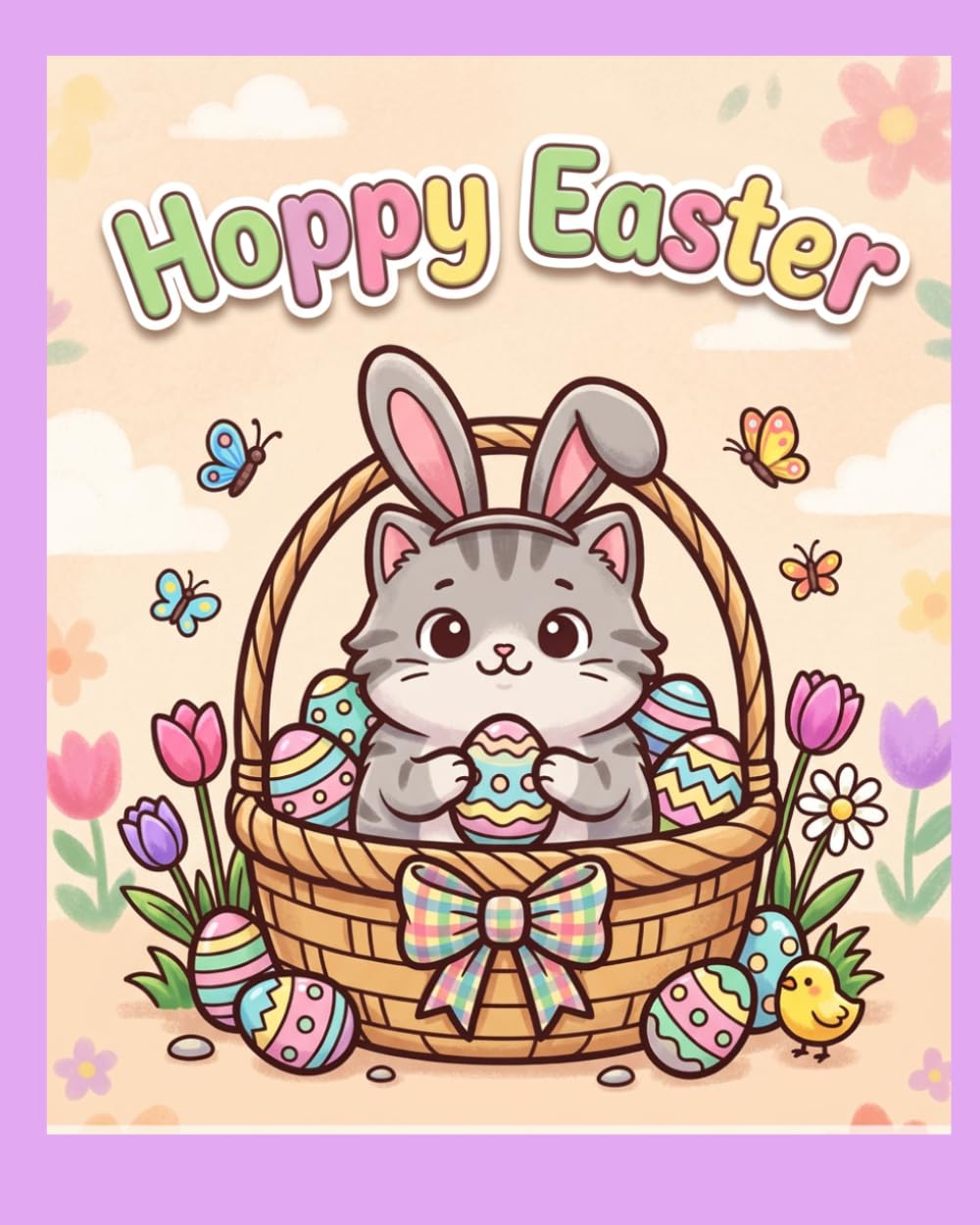 Hoppy Easter: Cute Easter Cats Coloring Book for Kids | Fun Spring Coloring Pages with Adorable Kittens, Bunnies & Easter Eggs