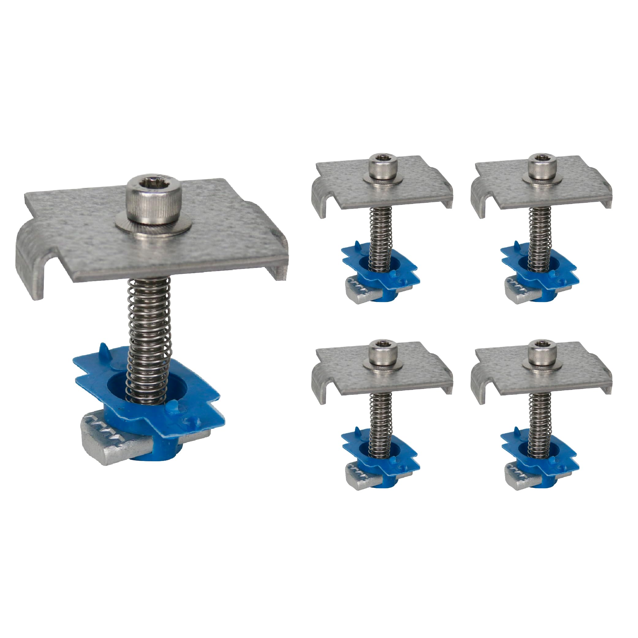 AdamaxSPMC158-5PK Solar Panel Mid Clamps for 1-5/8 in. Steel Strut Channel, Solar Panel Kit with Mid Clamps and Cone Nuts for Mounting Solar Panels, Pack of 5