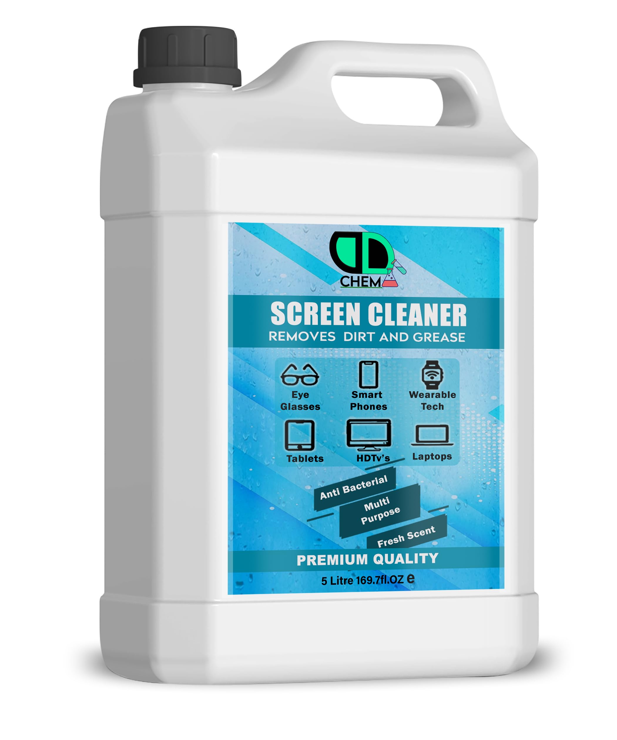 Linsenreinigungsspray Kunststoff, Brillen, Brillen, Kameras, Mikroskope, digitale Bildschirme, Skibrillen & LCD/TFT/LED/Plasma/OLED/Tablet/Zubehör (5 Liter)
