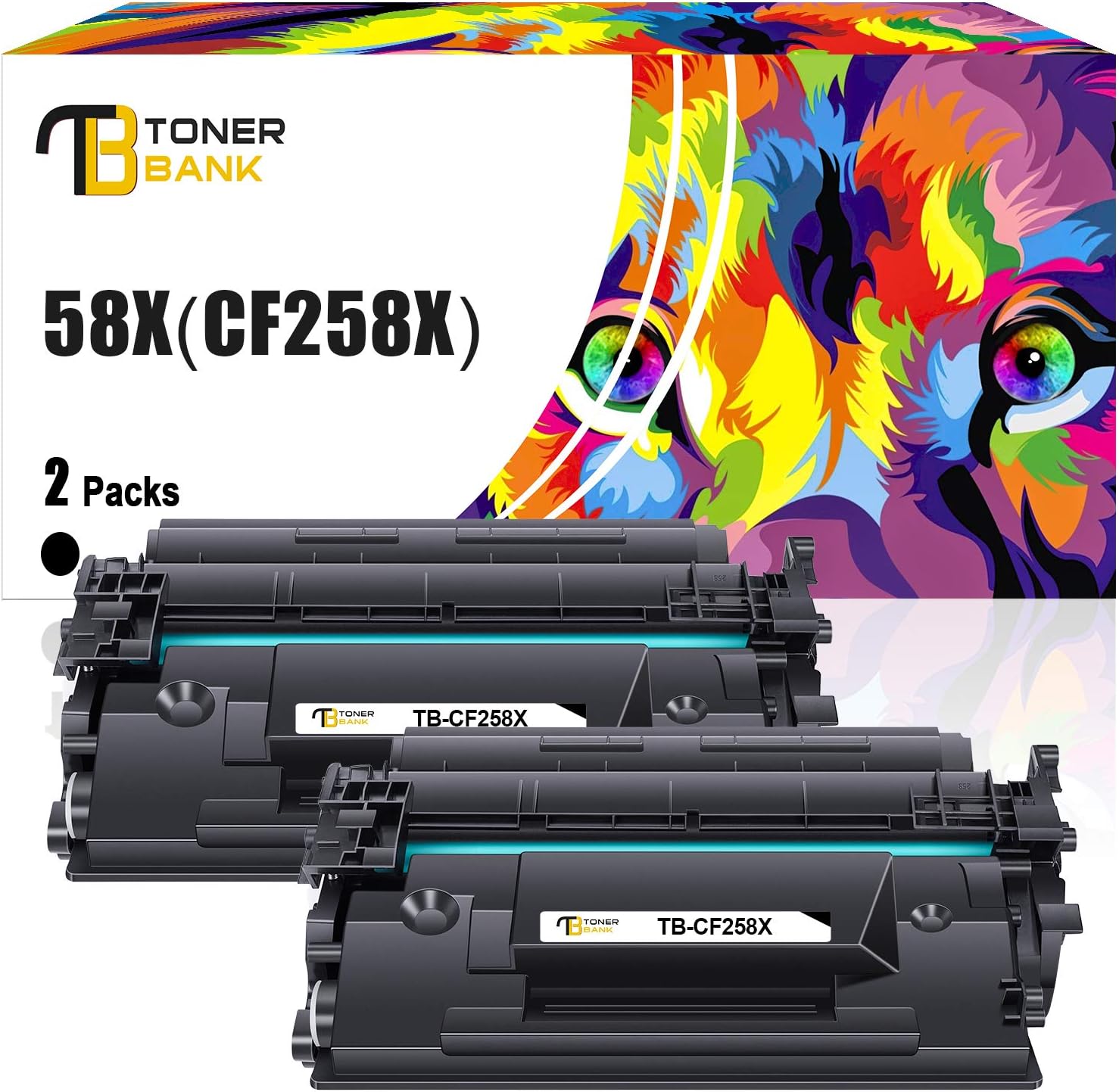 Toner Bank Compatible Toner Cartridge Replacement for HP CF258X 58X 58A CF258A HP Laserjet Pro M404n M404dn M404dw MFP M428fdw M428fdn M428dw M404 M428 Printer Ink (Black,2-Pack)