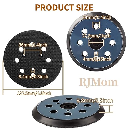 Miniatura 6 de 5 pulgadas 8 agujeros orbital lijadora gancho & Loop almohadilla de respaldo para DeWalt, Makita, Porter Cable y Hitachi Rando