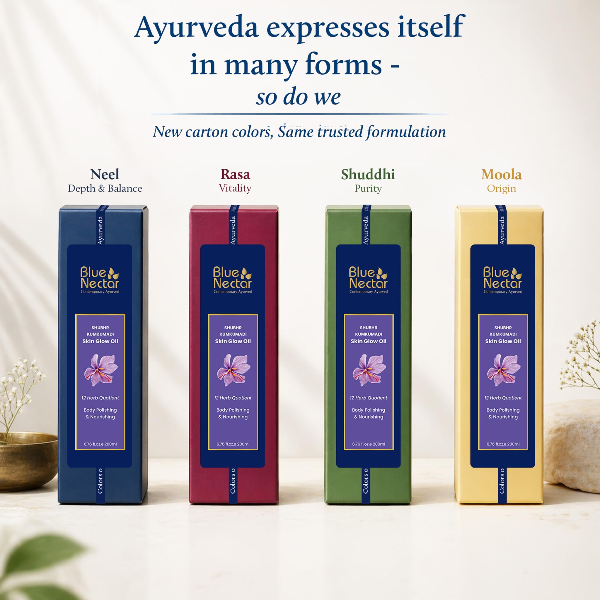 Blue Nectar Kumkumadi Körperöl für strahlende Haut | Ayurvedisches