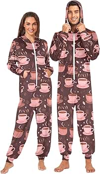 Amazon.com: UMIRIKO Coffee Glass Onesie Pjs for Women One