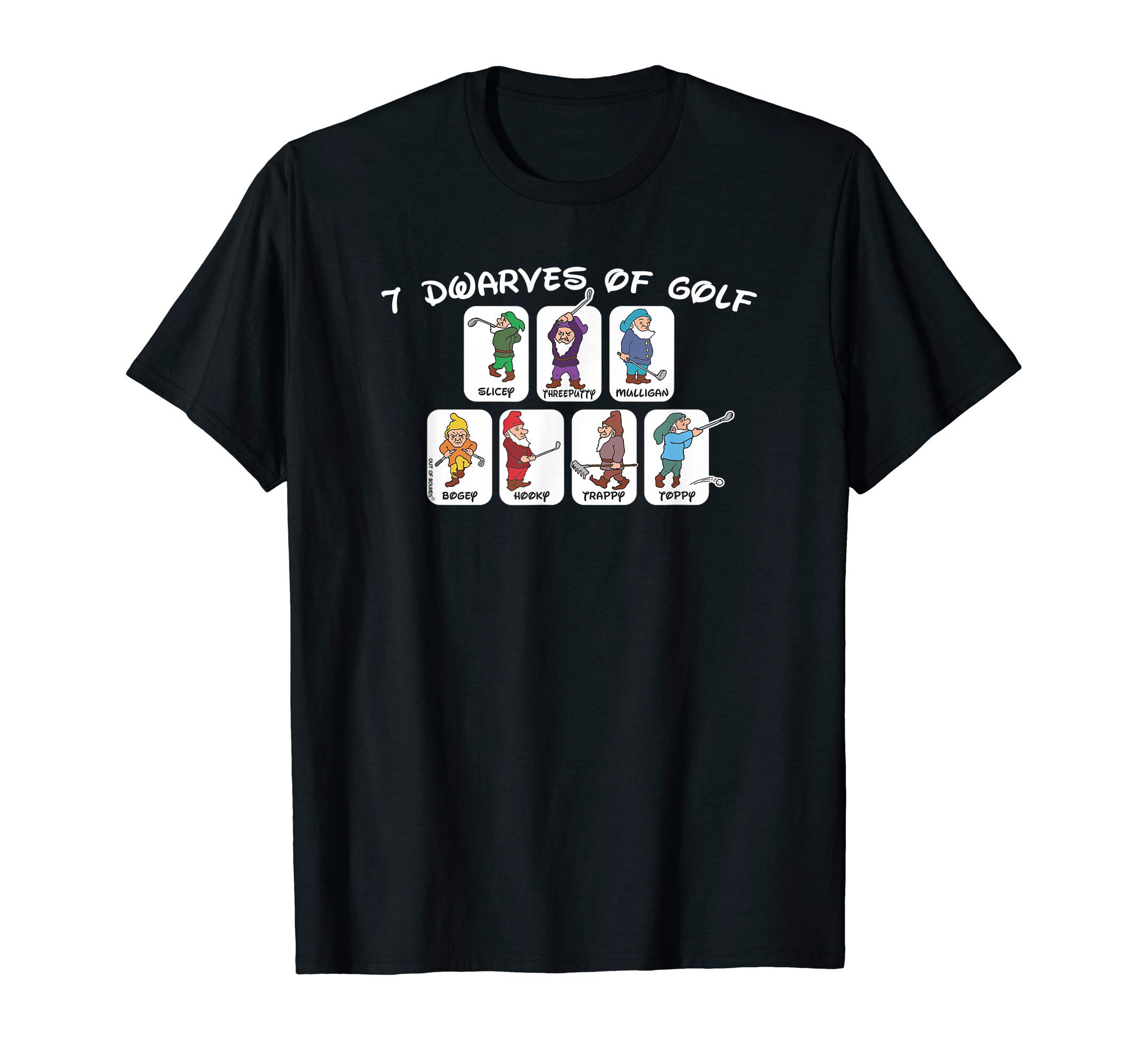 Novelty 7 Dwarves Of Golf T-Shirt Funny Tee T Shirt