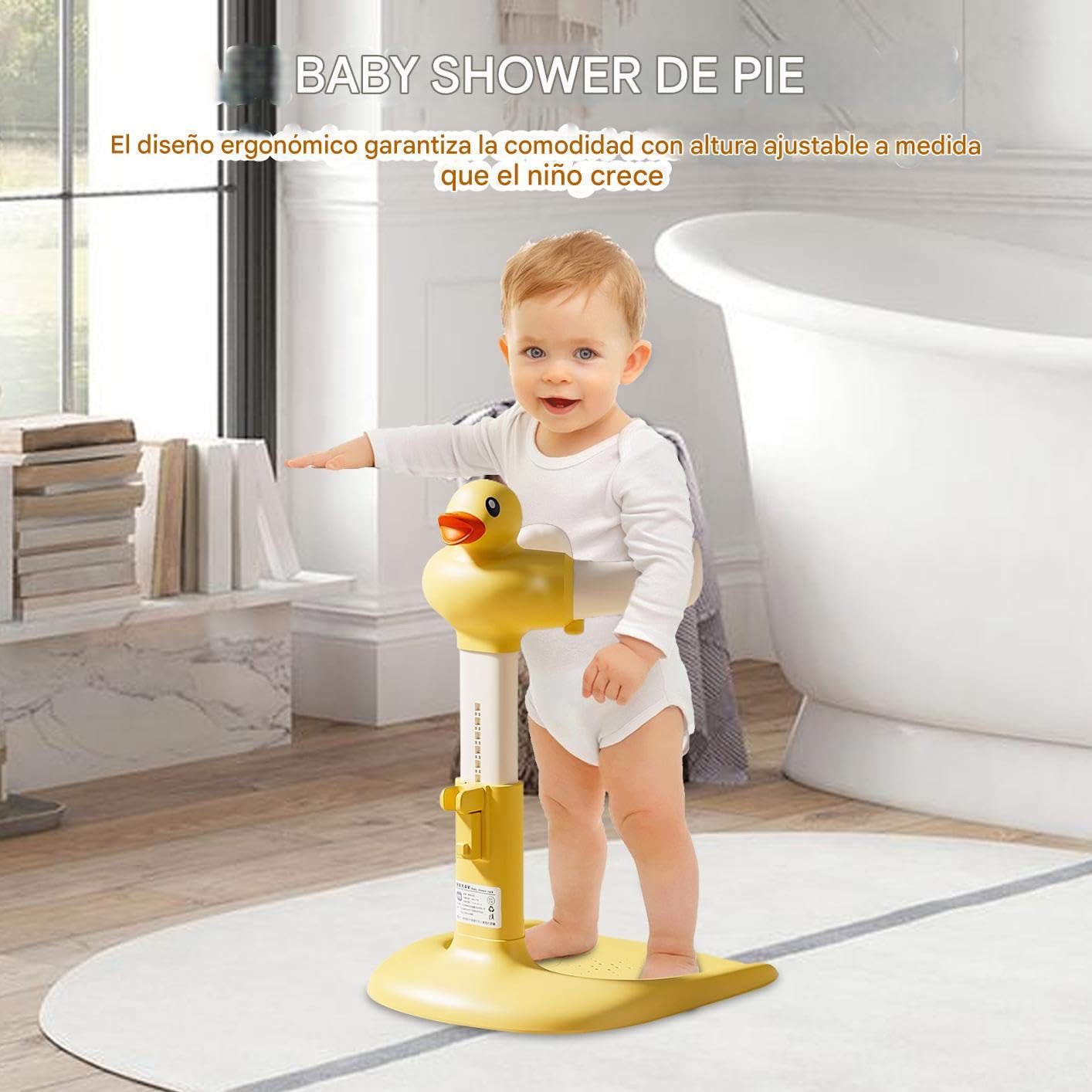 Soporte para Bañera de Bebé - Baño De Pie Para Bebés,Altura Ajustable con | Base Antideslizante para Bebés de 6 a 24 Meses