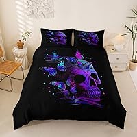 Vista 43 de Juego de ropa de cama con dinosaurios para niñas tamaño individual, lindo juego de funda de edredón rosa y morado con dinosaurios de dibujos