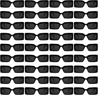 36 Pairs Black Retro Rectangle Sunglasses bulk Vintage 90s Trendy Fashion Aesthetic Y2k Sun Glasses for Women Men