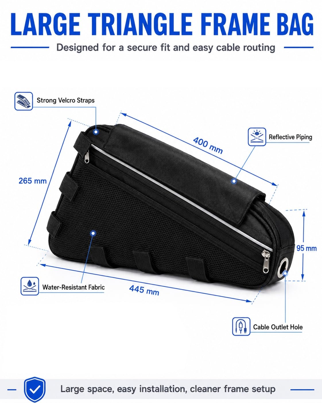 Batteria al Litio Triangolare 72V per E-Bike, 20Ah/25Ah/30Ah con Caricatore 5A e Borsa Telaio, per MTB, Bici da Strada e Conversione DIY