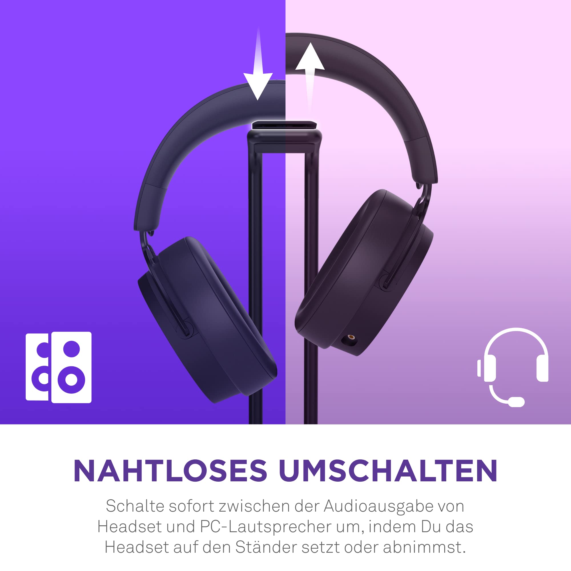 NZXT Relay SwitchMix PC-Gaming-Headset Ständer und Audiomixer – AP-USMSM-B1 - Nahtloses Umschalten zwischen Headset- und Lautsprecheraudio – Mixer in Studioqualität – Schwarz