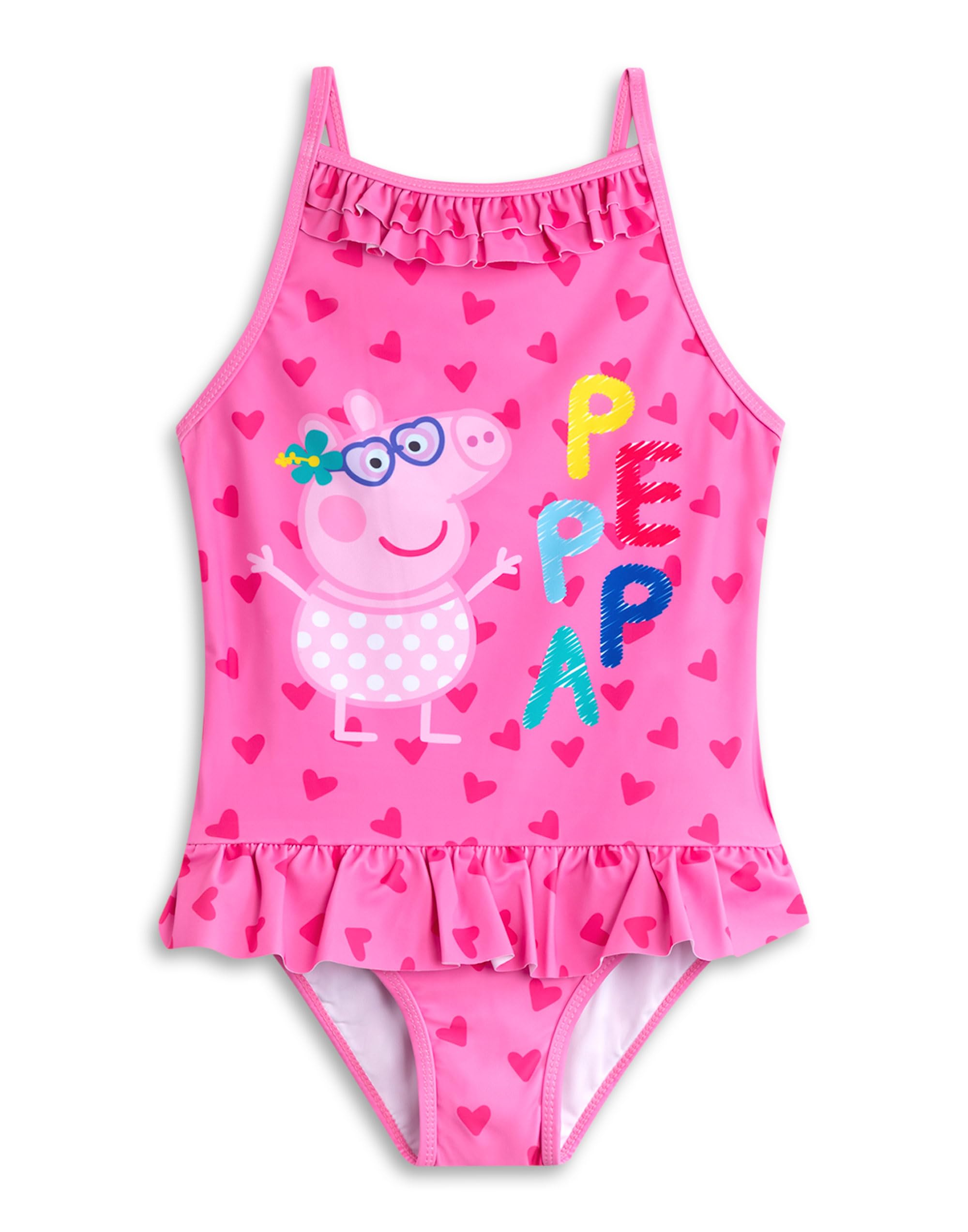 Peppa Pig Ensemble de Maillot de Bain et Serviette à Capuche pour Filles
