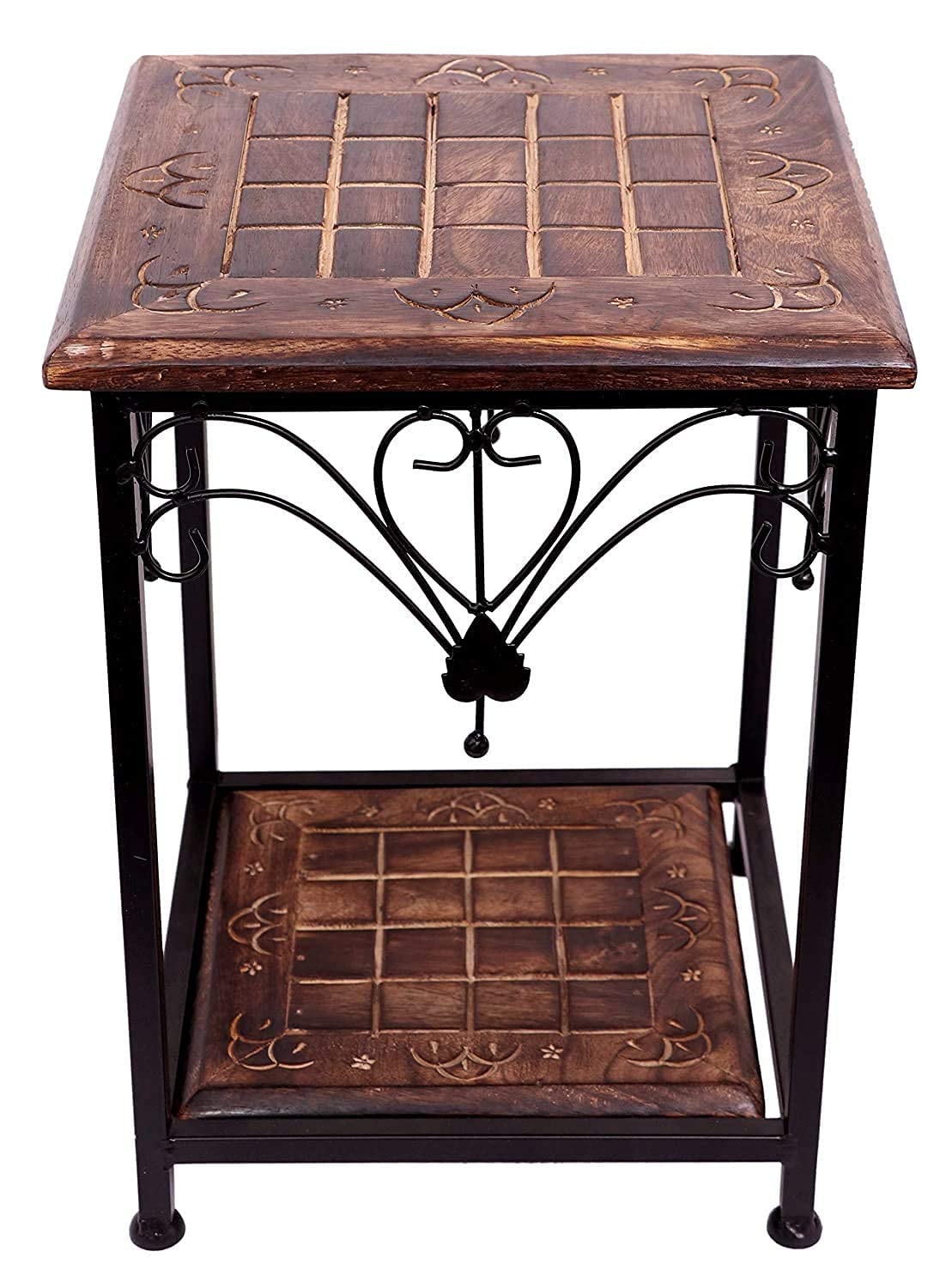 SMARTS COLLECTION Wooden Metal Stool for Living Room, Bedroom | Side Table for Dressing, Bedside, Home, Office, Balcony | Bar Stool | Coffee Table 1