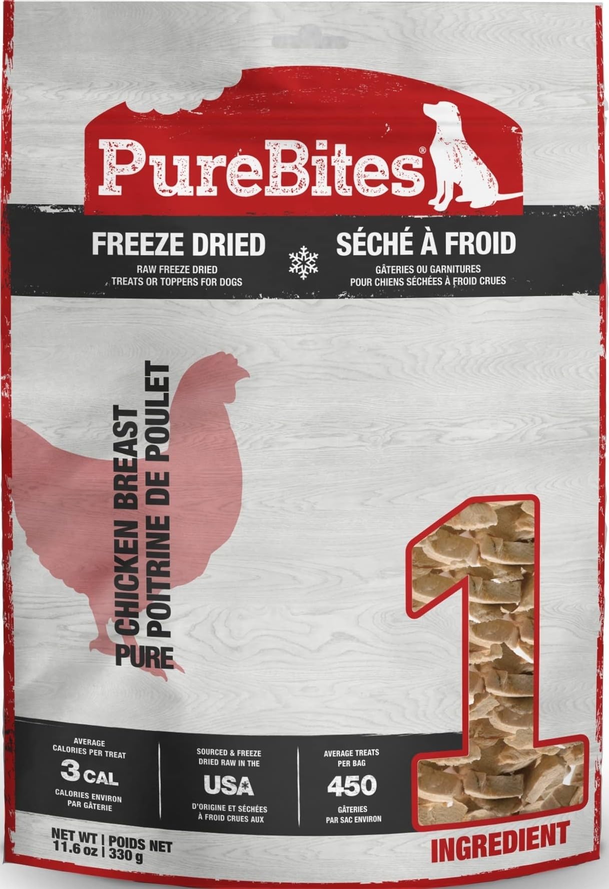PureBites - Congelación de pechuga de pollo frito perro tratar - 11.6 oz.