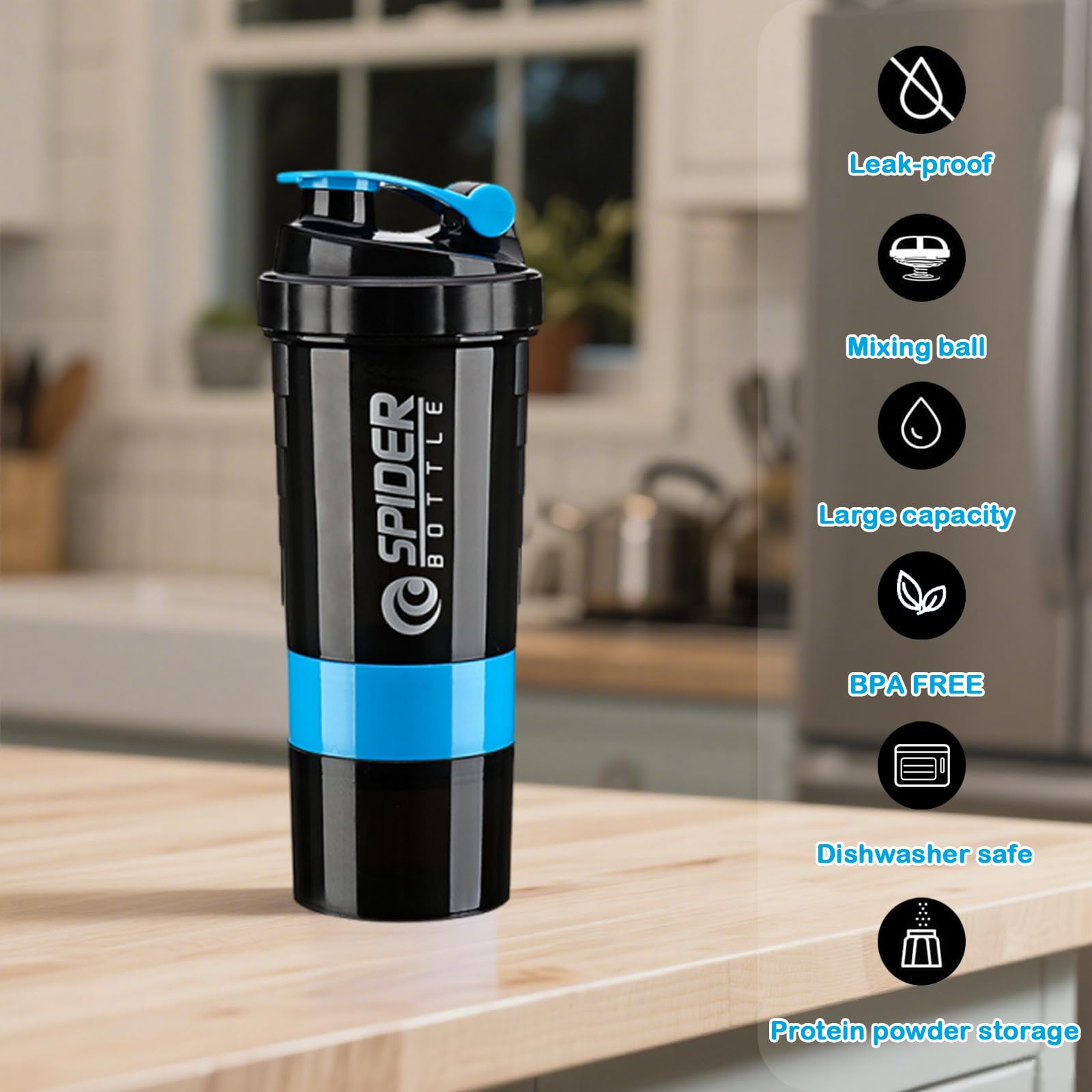 Snapkart Protein Shaker Bottle, Leak Proof Shaker Bottle for Protein Snapkart Protein Shaker Bottle, Leak Proof Shaker Bottle for Protein
