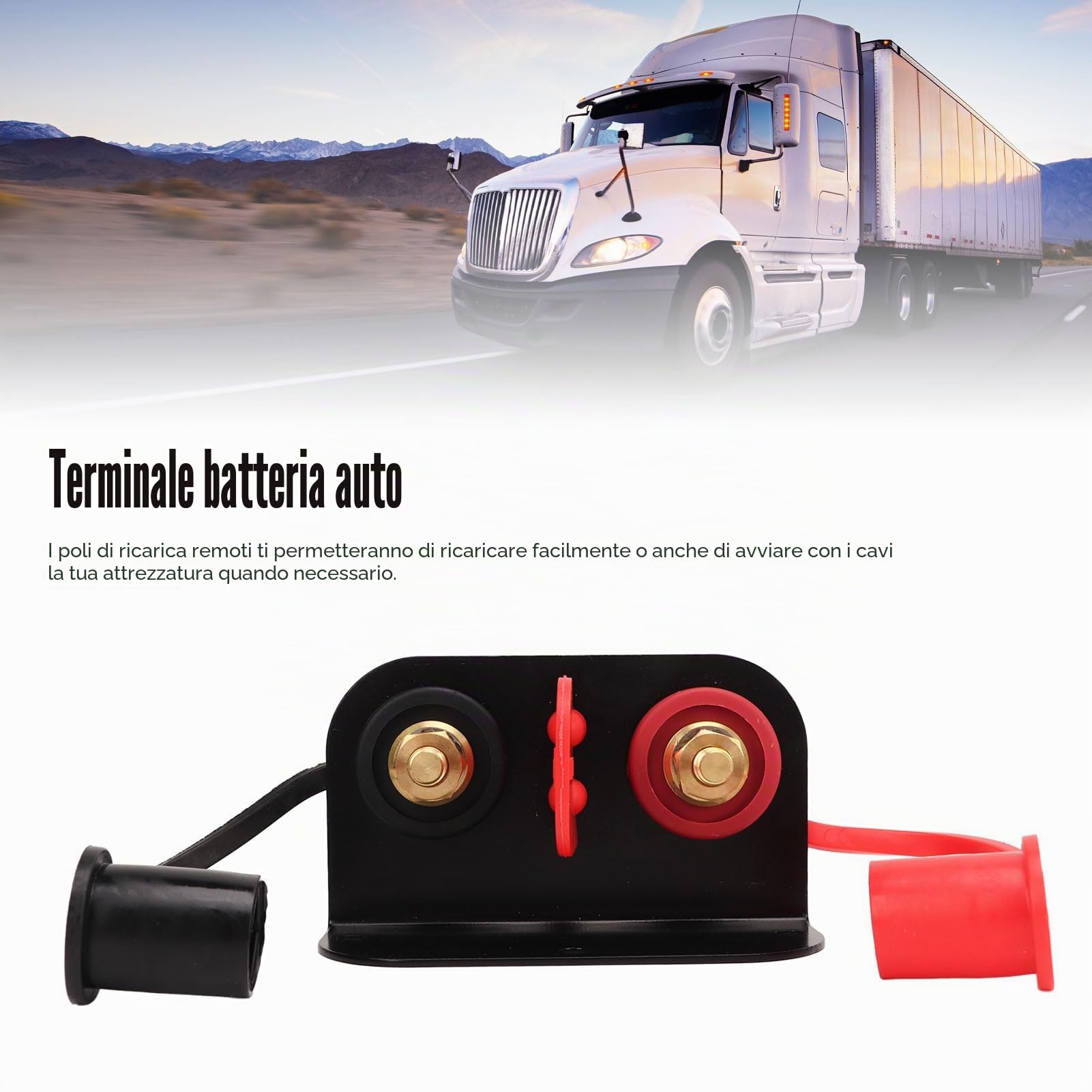 Morsetti per Batteria Remoti Pratico Usare, Pila di Ricarica per Auto Presa con Nucleo in Rame Dado in Ottone Tappo Bullone Circa 32 Mm, Chiusura di Sicurezza 250 A per
